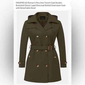 Women's Classic Olive Trench Coat